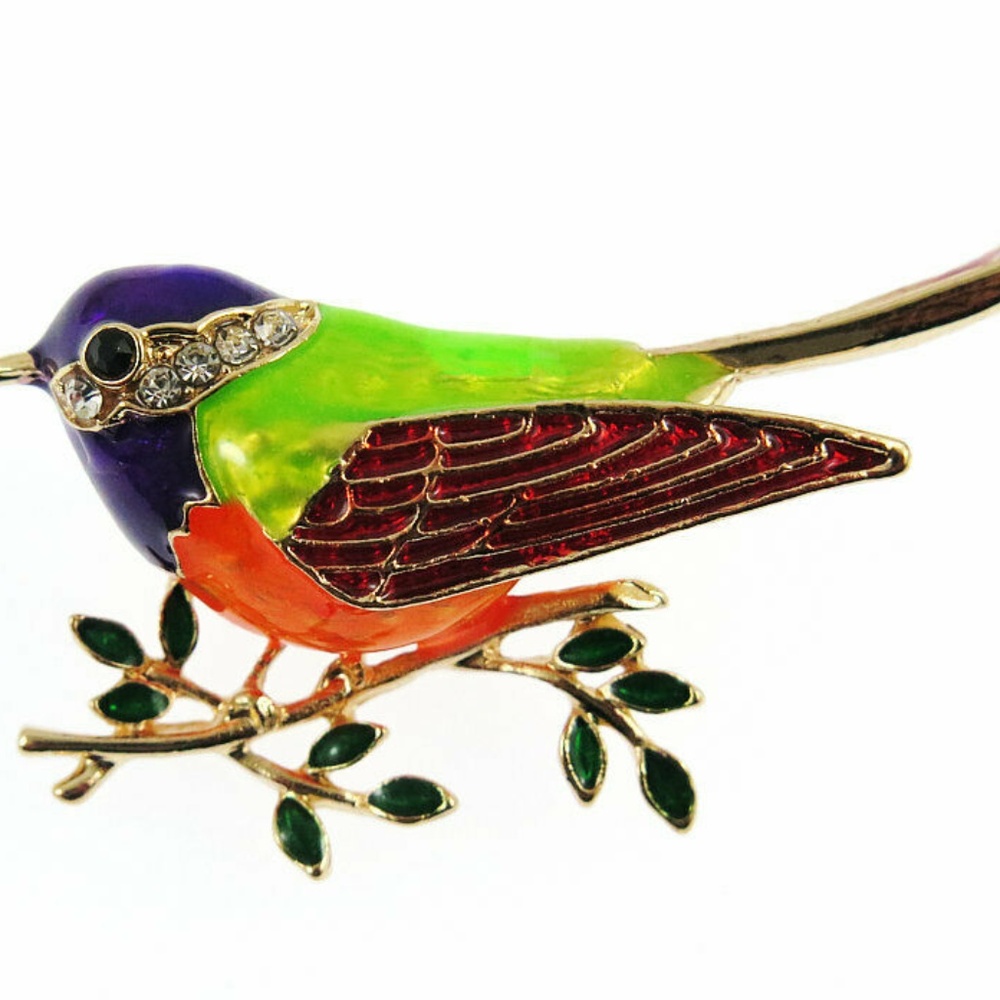 Multi-Color Rhinestone bird Brooch